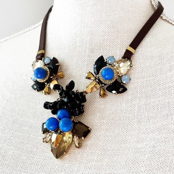 J. Crew Leather Statement Necklace - Picture 1 of 9